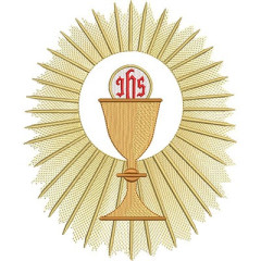 Embroidery Design Chalice With Consecrated Host, 22 Cm..
