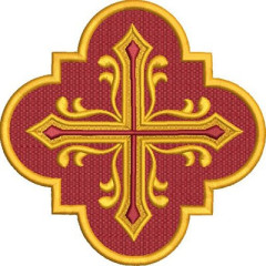 Embroidery Design Framed Design With Decorated Cross, ..