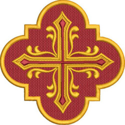 Diseño Para Bordado Diseño Enmarcado Con Cruz Decorada, 13 Cm.