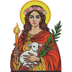 Diseño Para Bordado Santa Inés 15 Cm