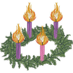 Embroidery Design Wreath With Advent Candles