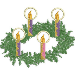 Embroidery Design Wreath With Advent Candles 2