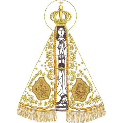 Diseño Para Bordado Nuestra Señora De Aparecida Contorneada 23 Cm