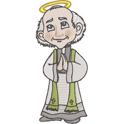 Diseño Para Bordado San Juan Vianney Lindo 20 Cm