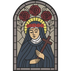 Embroidery Design Stained Glass Window Saint Rita Of C..