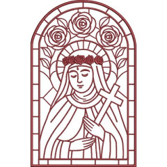 Embroidery Design Stained Glass Window Of Saint Rita O..