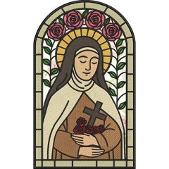 Stained Glass Window Our Saint Therese Background Appl..
