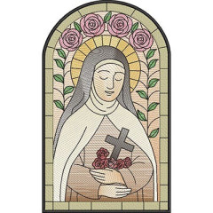 Stained Glass Window Of Our Saint Therese Rippled 26 C..
