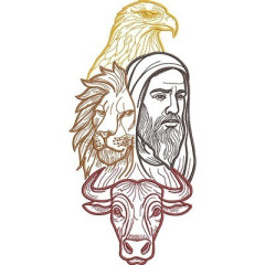 Embroidery Design 4 Evangelists Outlined Together 30 C..