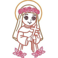 Embroidery Design Saint Therese Cute Contoured..
