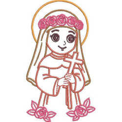 Embroidery Design Saint Therese Cute Contoured