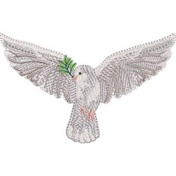 Embroidery Design Dove Of Peace, 12 Cm