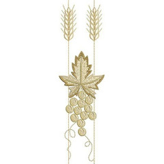 Embroidery Design Wheat And Grapes 20 Cm..