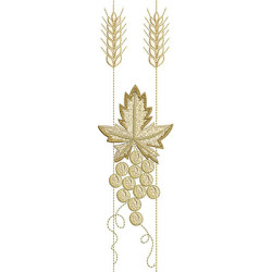 Embroidery Design Wheat And Grapes 20 Cm