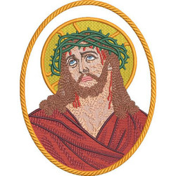 Embroidery Design Medal Of Jesus Crucified, 16 Cm