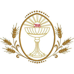 Embroidery Design Wheat With Contoured Chalice 18x13 Cm