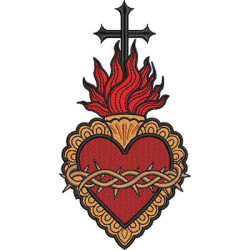 Matriz De Bordado Sagrado Coração Estilizado