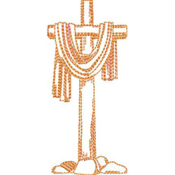 Matriz De Bordado Cruz Da Ressurreição Contornada 12 Cm