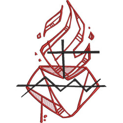 Matriz De Bordado Sagrado Coração De Jesus Estilizado 3