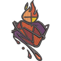 Matriz De Bordado Sagrado Coração De Jesus Estilizado 8