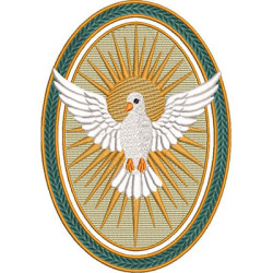 Matriz De Bordado Medalha Divino Espírito Santo 18x13 Cm