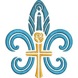 Matriz De Bordado Flor De Liz Estilizado Com Santa