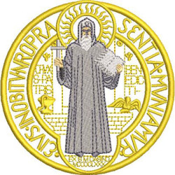 Matriz De Bordado Medalha De São Bento Dourada 11 Cm