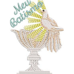 Embroidery Design Baptismal Font With Dove At Baptism