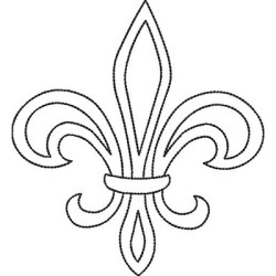Embroidery Design Fleur-de-lis With Outline, 13 Cm