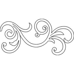 Embroidery Design Contoured Volutes 20 Cm