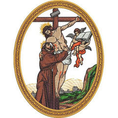 Embroidery Design Saint Francis Embracing The Crucifie..
