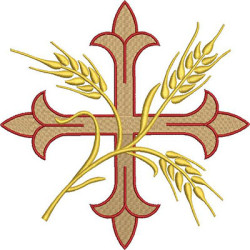 Embroidery Design Cross With Wheat 16 Cm