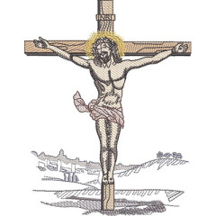 Embroidery Design Jesus Crucified Rippled 20 Cm..