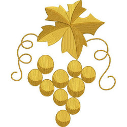 Diseño Para Bordado Uvas Doradas 18 Cm