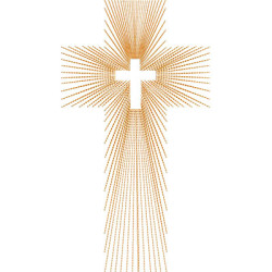 Embroidery Design Cross With Lightning Bolts 36 Cm