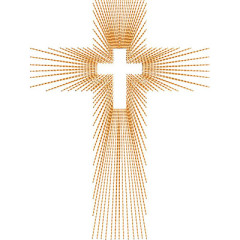 Embroidery Design Cross With Lightning Bolts 26 Cm..