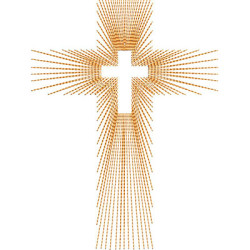 Embroidery Design Cross With Lightning Bolts 26 Cm