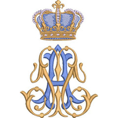 Embroidery Design Marian With Crown 15 Cm..