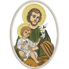 Embroidery Design St. Joseph Medal 10 Cm..
