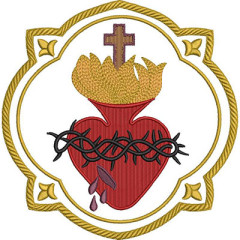 Matriz De Bordado Moldura Com Sagrado Coração De Jesus..