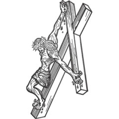 Embroidery Design Jesus Crucified Light Contours 30 Cm..