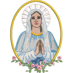 Embroidery Design Our Lady Of Lourdes Medal 12 Cm..