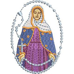 Embroidery Design Our Lady Of Tears Rosary 7 Cm..