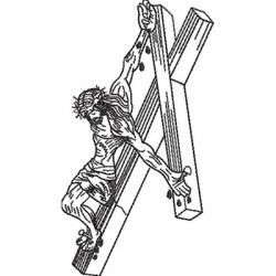 Diseño Para Bordado Jesús Crucificado Contorneado 13 Cm