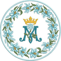 Embroidery Design Marian Lily Wreath With Border