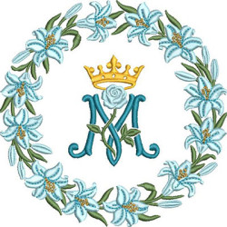 Embroidery Design Marian Lily Wreath 15 Cm