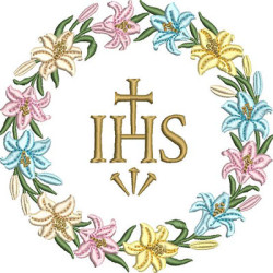 Matriz De Bordado Guirlanda De Lírios Ihs 15 Cm