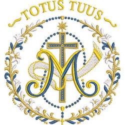 Matriz De Bordado Totus Tuus Maria 12 Cm