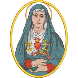 Matriz De Bordado Medalha Nossa Senhora Das Dores 20 Cm