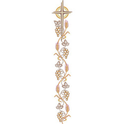 Matriz De Bordado Cruz Trigos E Uvas De 70 Cm